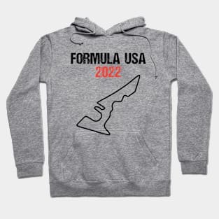 Formula USA Racing Circuit Car Map Grand Prix Race Hoodie